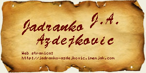 Jadranko Azdejković vizit kartica
